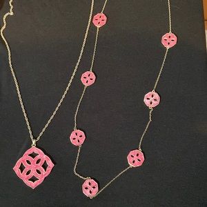 Pink statement necklaces
